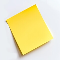 Isolated yellow sticky note on white background