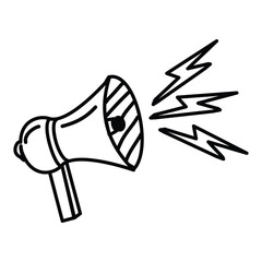 Loud Speaker, Megaphone Icon Doodle Illustration