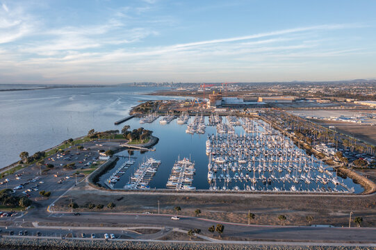 Chula Vista Marina with view of downtown San Diego
