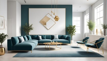 white and gold theme modern interior