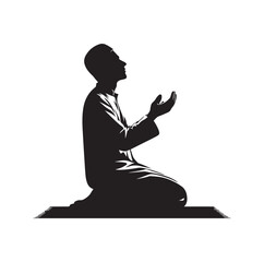 Muslim Praying silhouette. praying symbol 
illustration