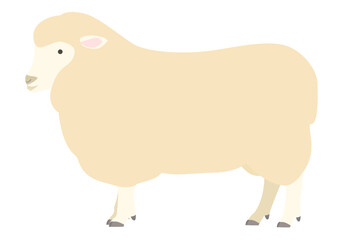 Clip art of a sheep seen from the side