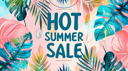 Summer sale promotion advertisement vector design template for flier, poster, website, business