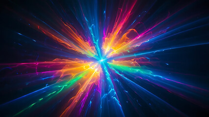 Obraz premium Abstract Neon Light Burst