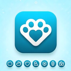Virtual Pet Care App Icon Design
