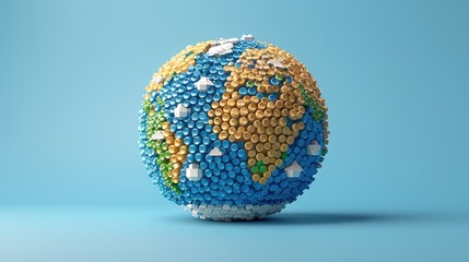 world health day concept background with planet earth ornament on blue background 