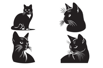 cat silhouette vector illustration