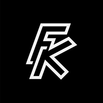 Letter FK or KF Logo, Monogram Logo letter F with K combination, design logo template element, vector illustration