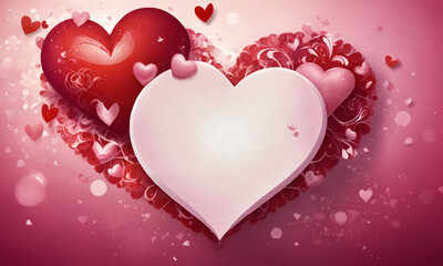 Romantic pink and red heart design for valentines day.Valentine's Day, holiday, wedding, engagement.