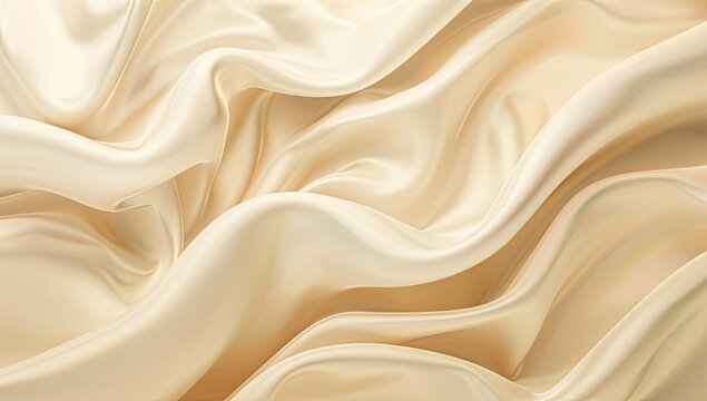 Elegance in Simplicity: Draped Silk on Beige for Luxurious Cosmetic Display, Vector Illustration