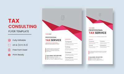 Tax Consulting Flyer Template, Tax and Consulting Services Flyer, Tax Consulting DL Flyer, Roll Up Banner