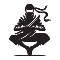 Ninja samurai fighter illustration