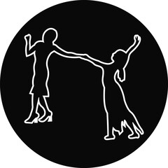 Boy and girlfriend, friendship day, happy friends icon