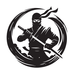 Ninja samurai fighter illustration