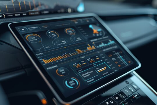 Detailed Digital Car Diagnostic Interface with Real Time Data and Performance Metrics - Powered by Adobe
