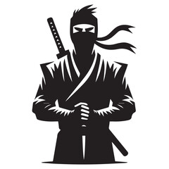Ninja samurai fighter illustration