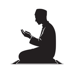 Muslim Praying silhouette. praying symbol 
illustration