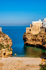 Fototapeta premium View of the beach of Lama Monachile, Polignano a Mare, Italy