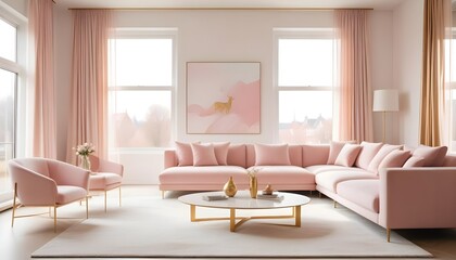 white and gold theme modern interior