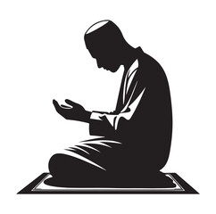 Muslim Praying silhouette. praying symbol illustration