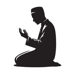 Muslim Praying silhouette. praying symbol 
illustration