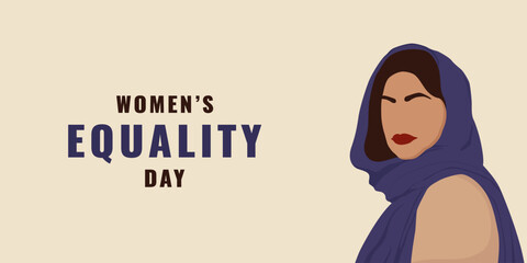 Women's Equality Day banner. Female holiday, celebrated annually on August 26. Faceless vector illustration