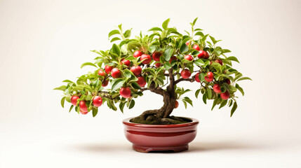 Early Harvest Apple Tree in a pot on white background