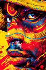 Black History Poster.  Generated image.  A digital illustration of a Juneteenth, Black History poster designed to showcase black historical figures and community.