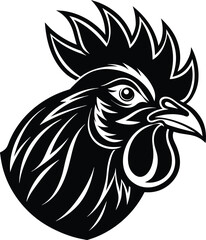 head of a rooster isolated on white background eps 10