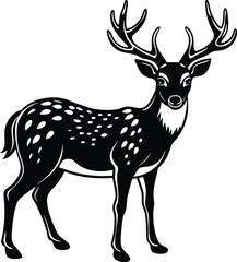 deer silhouette vector illustration on white background