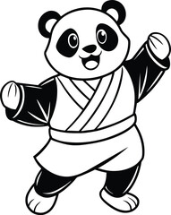 panda bear with a bow