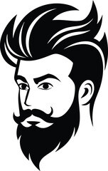 man salon logo vector illustration isolated on white background eps 10