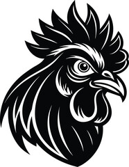 chicken head illustration isolated on white background eps 10