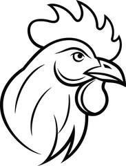 chicken head illustration isolated on white background eps 10