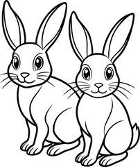 two baby rabbits illustration