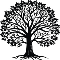 Obraz premium silhouette of tree illustration isolated on white background eps 10