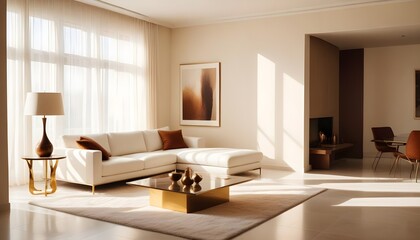 white and gold theme modern interior