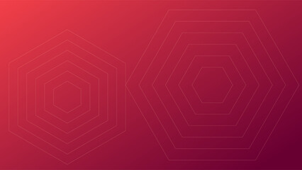 ABSTRACT RED GRADIENT BACKGROUND SMOOTH LIQUID COLORFUL DESIGN WITH GEOMETRIC HEXAGON LINES VECTOR TEMPLATE GOOD FOR MODERN WEBSITE, WALLPAPER, COVER DESIGN 