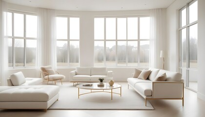 white and gold theme modern interior