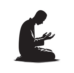 Muslim Praying silhouette. praying symbol 
illustration