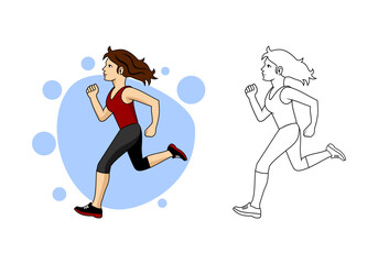 Woman Character Running Design Illustration vector eps format , suitable for your design needs, logo, illustration, animation, etc.