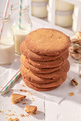 Sweet and crunchy pistachio cookies as a popular sweet snack.
