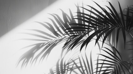 Obraz premium The shadows of palm leaves