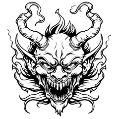 Obraz premium evil devil face vector transparent background PNG clipart