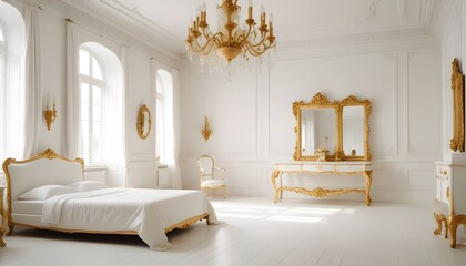 white and gold theme modern interior