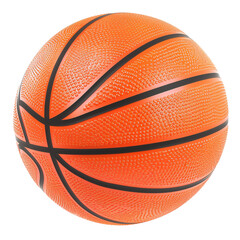 Fototapeta premium A vibrant clipart illustration of a bright orange basketball, isolated on a white on transparent background