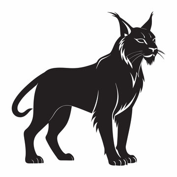 recommend clip art: Lynx silhouette collection vector