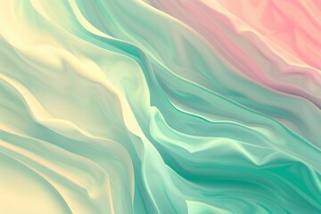 Obraz premium Soft pastel background with flowing, organic shapes in gentle shades of green and pink