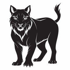 silhouette lynx  vector illustration white background
