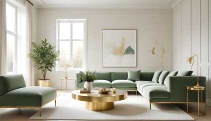 white and gold theme modern interior